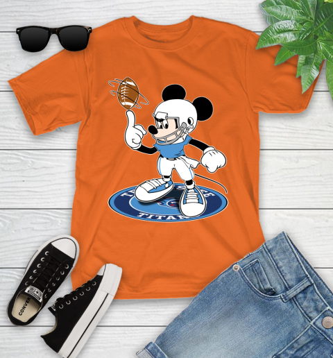 NFL Football Tennessee Titans Cheerful Mickey Disney Shirt Youth T-Shirt 7