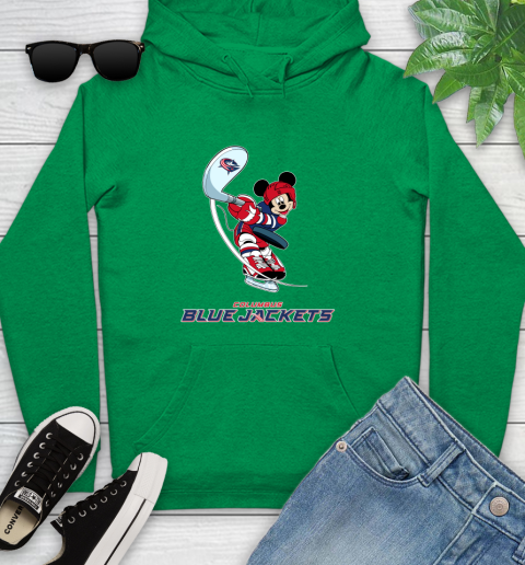 NHL Hockey Columbus Blue Jackets Cheerful Mickey Mouse Shirt Youth Hoodie 7