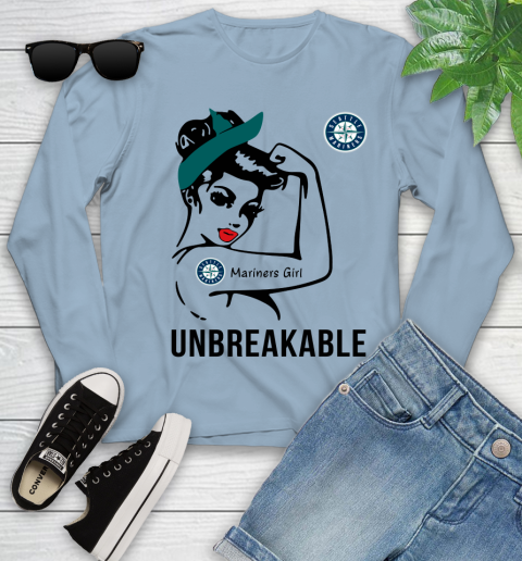 MLB Seattle Mariners Girl Unbreakable Baseball Sports Youth Long Sleeve 6