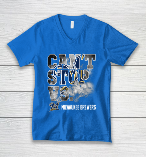 MLB Milwaukee Brewers Baseball Can't Stop Vs Brewers V-Neck T-Shirt 5