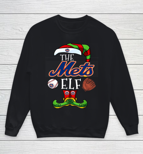 New York Mets Christmas ELF Funny MLB Youth Sweatshirt