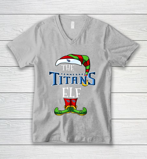 Tennessee Titans Christmas ELF Funny NFL V-Neck T-Shirt 3
