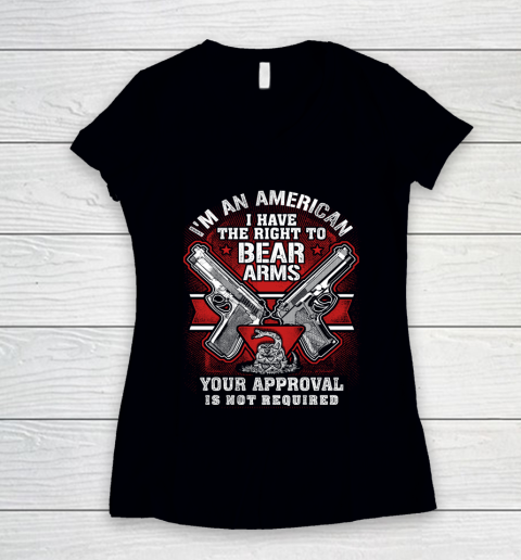 Veteran Shirt Gun Control Right To Bear Arms (2) Women's V-Neck T-Shirt