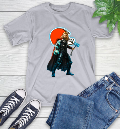 NFL Thor Avengers Endgame Football Cleveland Browns T-Shirt 6