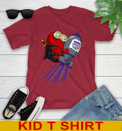 NBA Basketball Sacramento Kings Deadpool Minion Marvel Shirt Youth T-Shirt 12