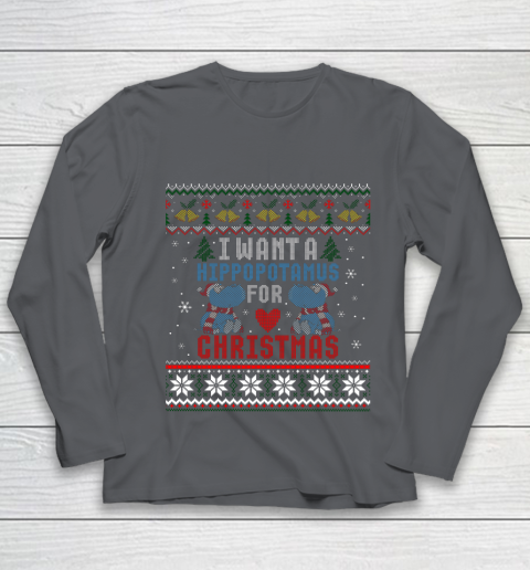 I Want A Hippopotamus For Christmas Ugly Xmas Youth Long Sleeve 6