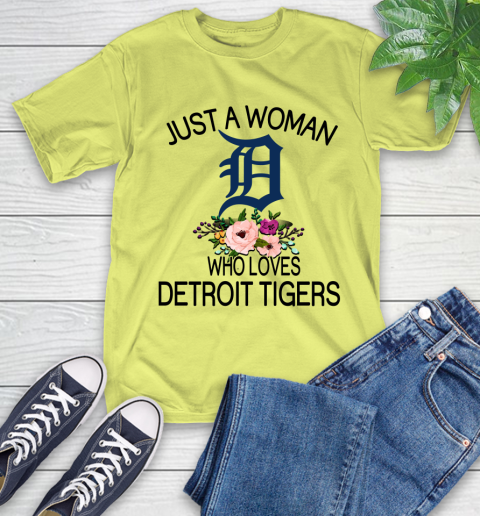 MLB Just A Woman Who Loves Detroit Tigers Baseball Sports T-Shirt 8