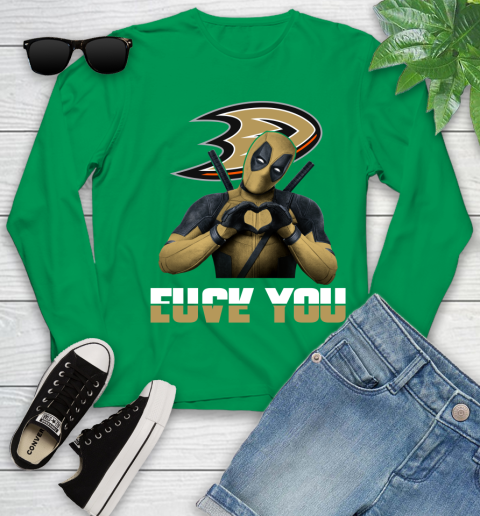 NHL Deadpool Love You Fuck You Hockey Sports Youth Long Sleeve 7