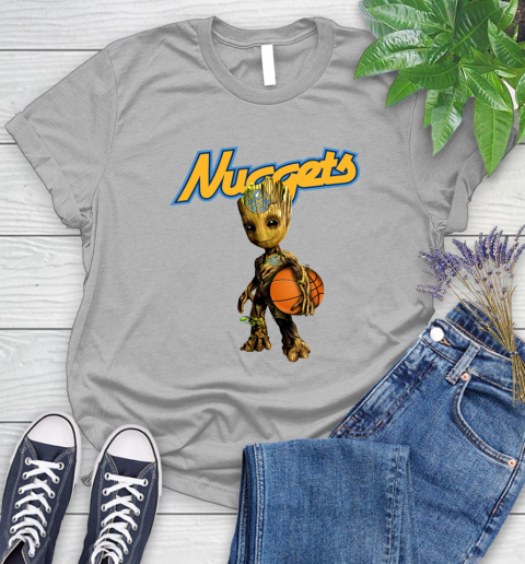 Denver Nuggets NBA Basketball Groot Marvel Guardians Of The Galaxy Women's T-Shirt 5