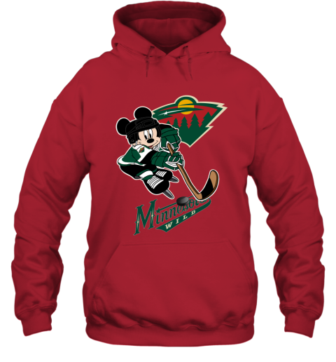 NHL Minnesota Wild Mickey Mouse Disney Hockey T Shirt 7TyBEGurkXZ hoodie 23 95 151514 front red