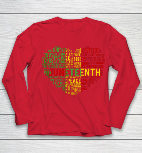 Juneteenth Heart Black History Afro American African Freedom Youth Long Sleeve 8