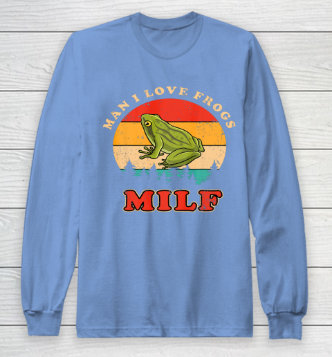 MILF Man I Love Frogs Funny Retro Frog Long Sleeve T-Shirt 8
