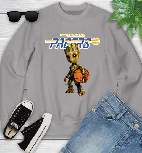 Indiana Pacers NBA Basketball Groot Marvel Guardians Of The Galaxy Youth Sweatshirt 4