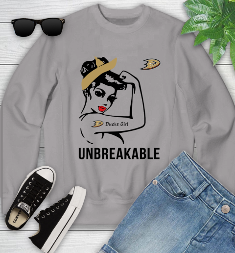 NHL Anaheim Ducks Girl Unbreakable Hockey Sports Youth Sweatshirt 2