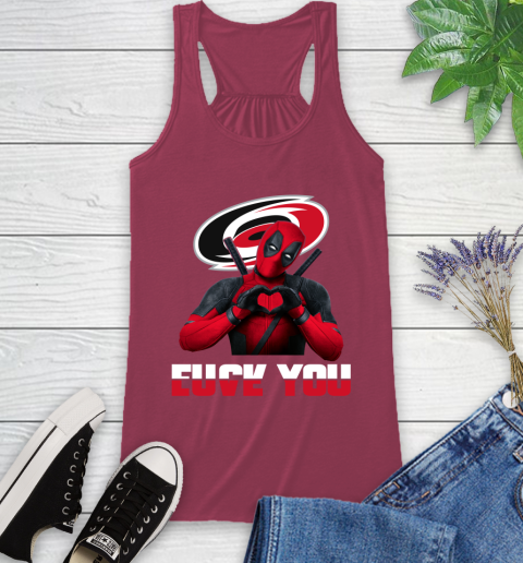 NHL Carolina Hurricanes Deadpool Love You Fuck You Hockey Sports Racerback Tank 7