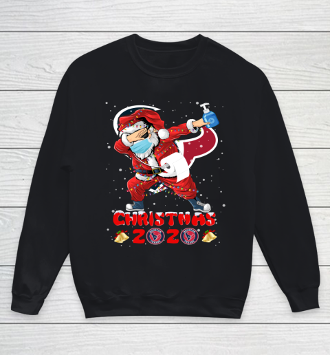 Houston Texans Funny Santa Claus Dabbing Christmas 2020 NFL Youth Sweatshirt