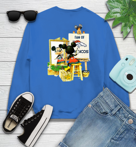 NFL Football Denver Broncos Mickey Drawing Shirt 34