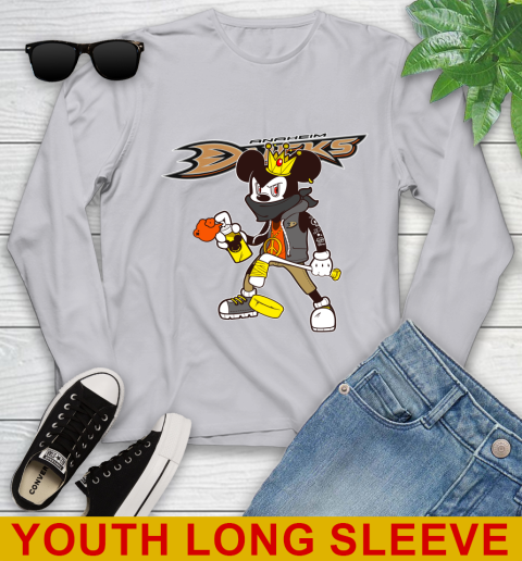 Anaheim Ducks NHL Hockey Mickey Peace Sign Sports Youth Long Sleeve 6