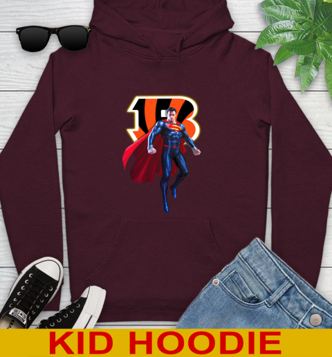 NFL Superman DC Sports Football Cincinnati Bengals Youth Hoodie 7