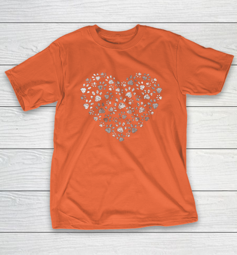Dog Mom T Shirt Cool Paw Print Heart Women Men Dog Lovers T-Shirt 4