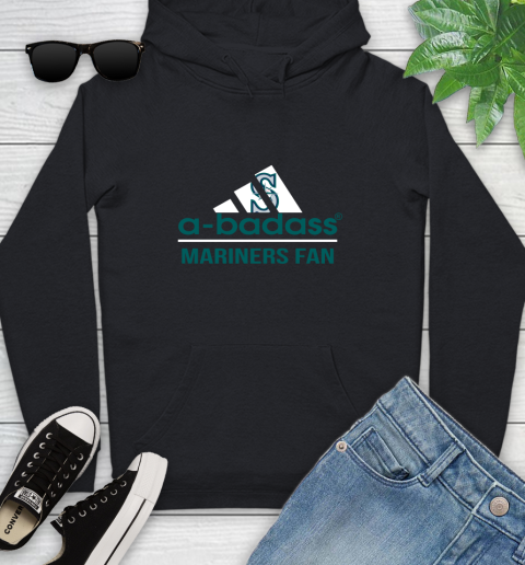 MLB A Badass Seattle Mariners Fan Adidas Baseball Sports Youth Hoodie