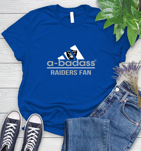 NFL A Badass Oakland Raiders Fan Adidas Football Sports Women's T-Shirt 12