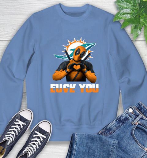 NHL Miami Dolphins Deadpool Love You Fuck You Football Sports Sweatshirt 11