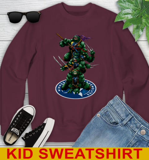 NBA Basketball Minnesota Timberwolves Teenage Mutant Ninja Turtles Shirt Youth Sweatshirt 5
