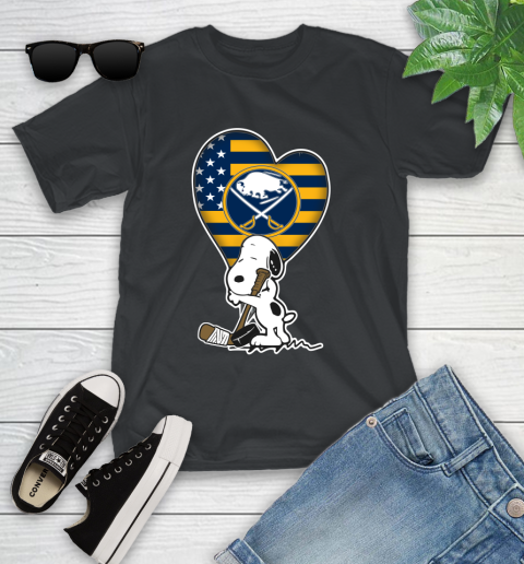 Buffalo Sabres NHL Hockey The Peanuts Movie Adorable Snoopy Youth T-Shirt 2