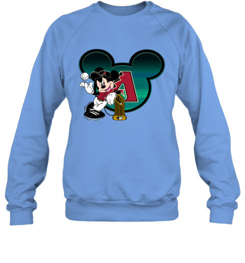 MLB Arizona Diamondbacks The Commissioner's Trophy Mickey Mouse Disney Baseball T Shirt EsX9I80puEl sweatshirt 35 95 151514 front carolina blue