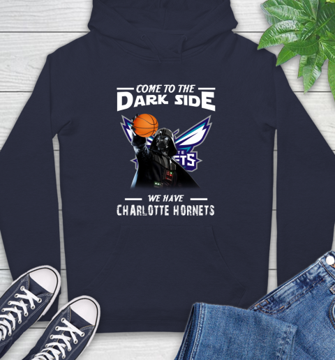 NBA Come To The Dark Side We Have Charlotte Hornets Star Wars Darth Vader Basketball Hoodie 3