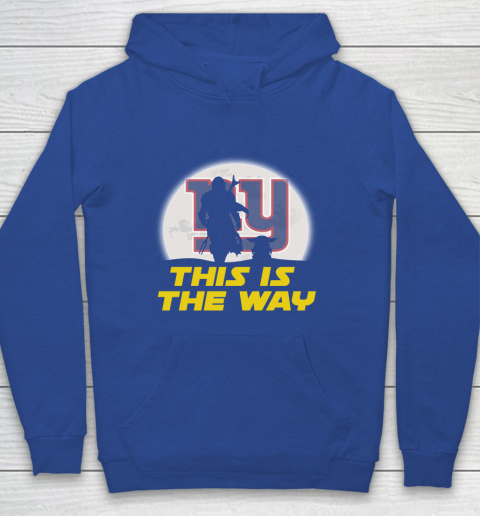New York Giants NFL Football Star Wars Yoda And Mandalorian This Is The Way Youth Hoodie 6