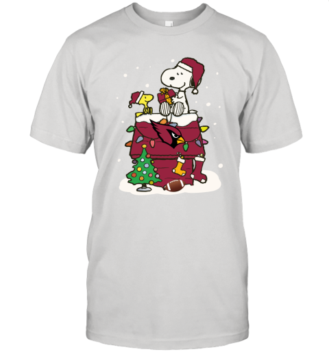 A Happy Christmas With Arizona Cardinals Snoopy Unisex Jersey Tee