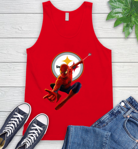 NFL Spider Man Avengers Endgame Football Pittsburgh Steelers Tank Top 6