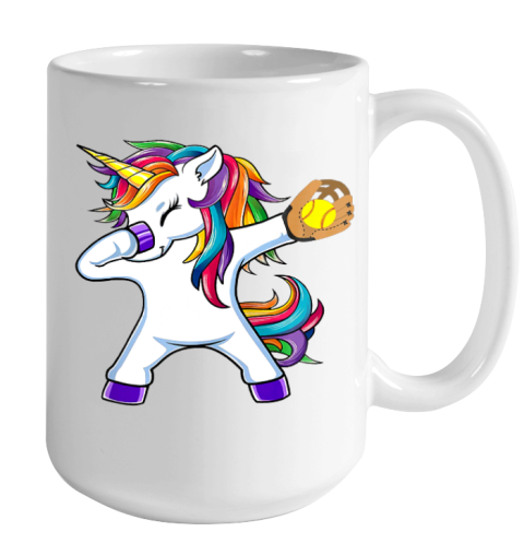 Dabbing Unicorn Softball T Shirt Funny Dab Gift Color Changing Mug 15oz 2