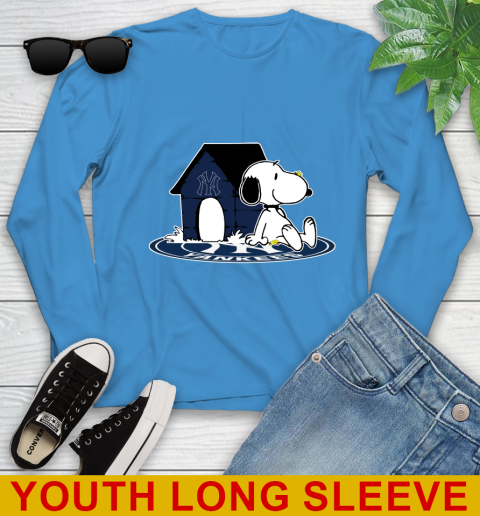 MLB Baseball New York Yankees Snoopy The Peanuts Movie Shirt Youth Long Sleeve 8