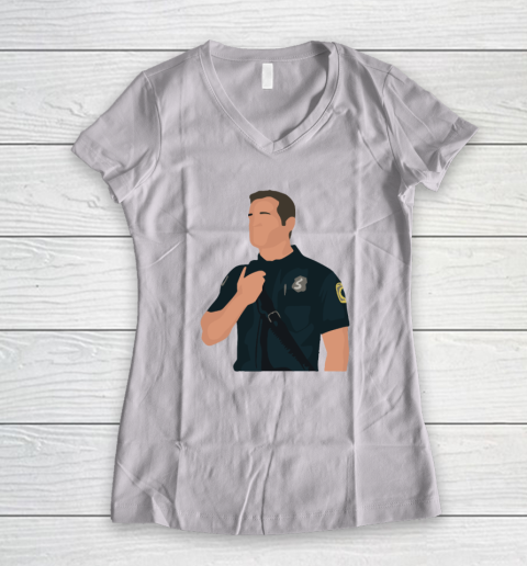 Bobby Nash Captain 911 On ABC TV Show Women's V-Neck T-Shirt