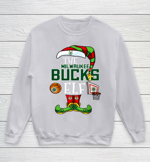 Milwaukee Bucks Christmas ELF Funny NBA Youth Sweatshirt 3