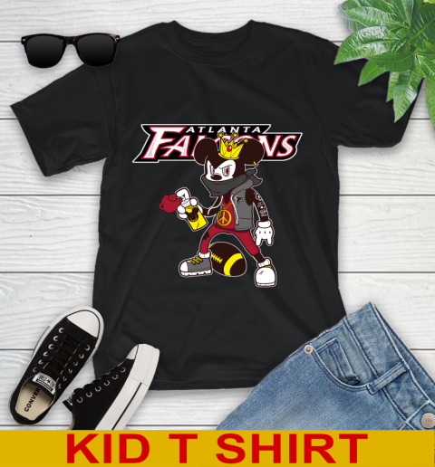 Atlanta Falcons NFL Football Mickey Peace Sign Sports Youth T-Shirt 2
