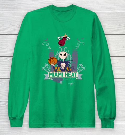NBA Miami Heat Basketball Jack Skellington Halloween Long Sleeve T-Shirt 4