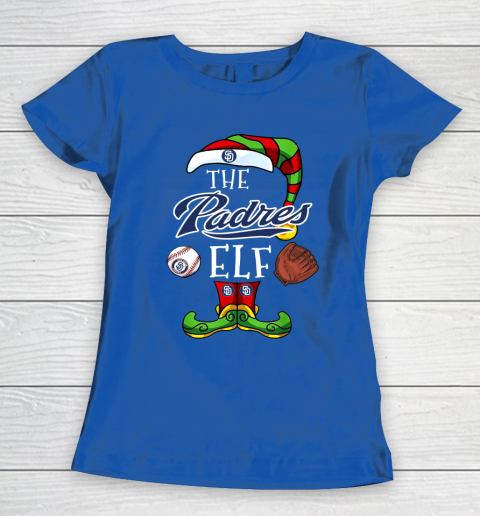 San Diego Padres Christmas ELF Funny MLB Women's T-Shirt 8