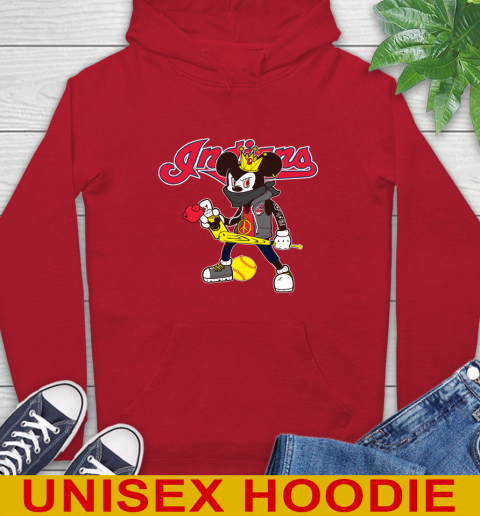 Cleveland Indians MLB Baseball Mickey Peace Sign Sports Hoodie 10