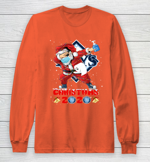 Tampa Bay Rays Funny Santa Claus Dabbing Christmas 2020 MLB Long Sleeve T-Shirt 3