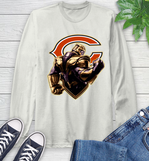 NFL Thanos Avengers Endgame Football Sports Chicago Bears Long Sleeve T-Shirt 12