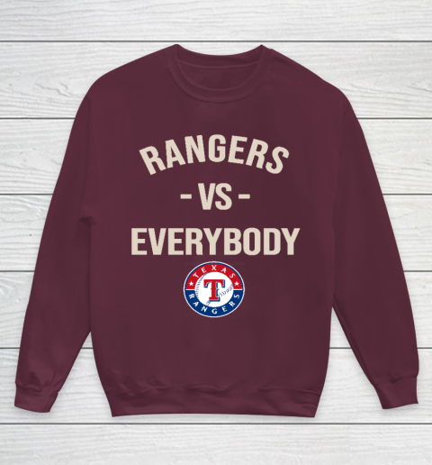 Texas Rangers Vs Everybody Youth Sweatshirt 4