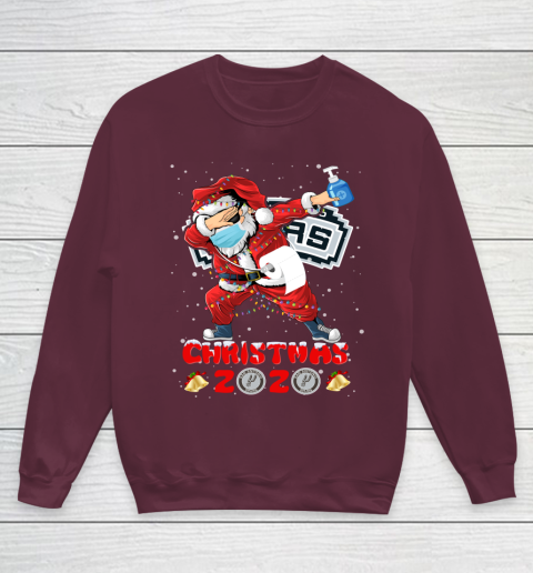 San Antonio Spurs Funny Santa Claus Dabbing Christmas 2020 NBA Youth Sweatshirt 4
