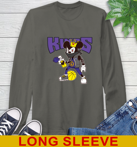 Sacramento Kings NBA Basketball Mickey Peace Sign Sports Long Sleeve T-Shirt 8