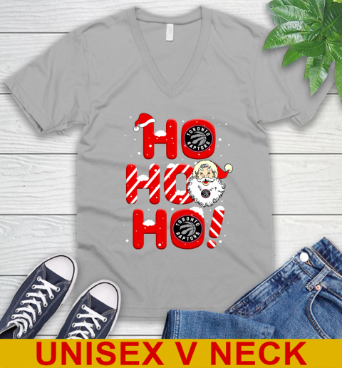Toronto Raptors NBA Basketball Ho Ho Ho Santa Claus Merry Christmas Shirt V-Neck T-Shirt 3