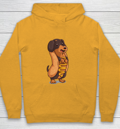 Wiener Dog Hotdog Bun Dachshund Funny Foodie Gift Hot Dog Youth Hoodie 2