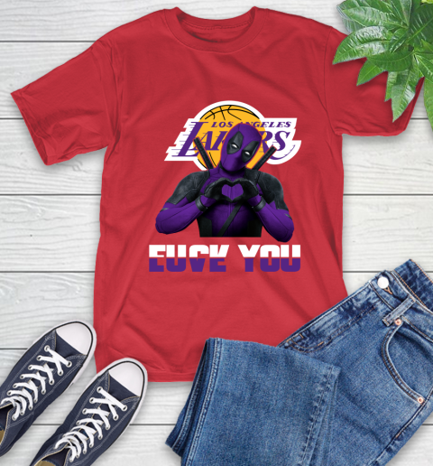 NBA Los Angeles Lakers Deadpool Love You Fuck You Basketball T-Shirt 11